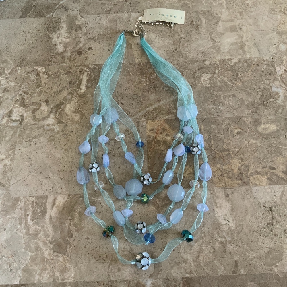 M. HASKELL Ribbons & Crystals Statement Necklace